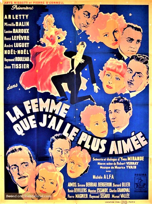La femme que j&#039;ai le plus aim&eacute;e - French Movie Poster