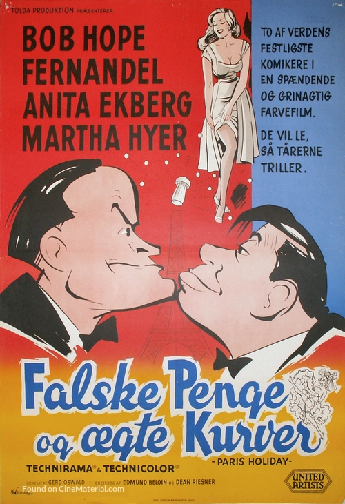 Paris Holiday - Danish Movie Poster