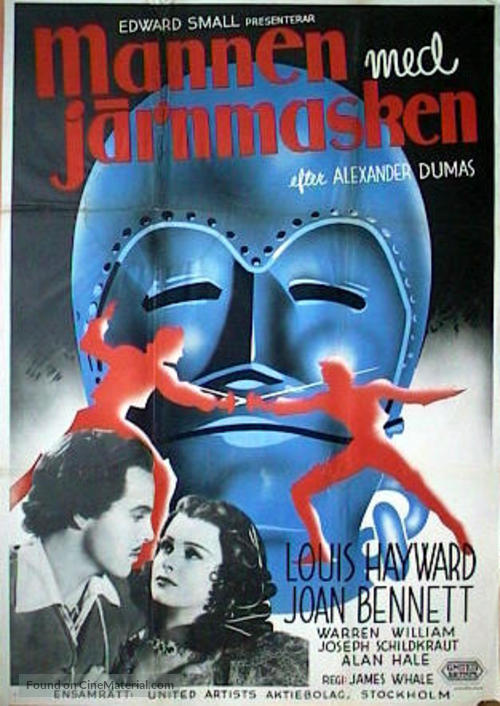 The Man in the Iron Mask - Swedish Movie Poster