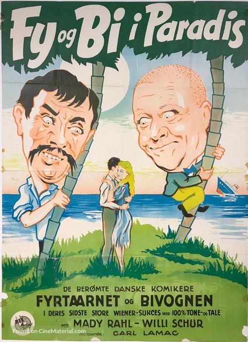 Pat und Patachon im Paradies - Danish Movie Poster