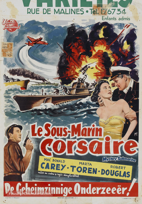 Mystery Submarine - Belgian Movie Poster