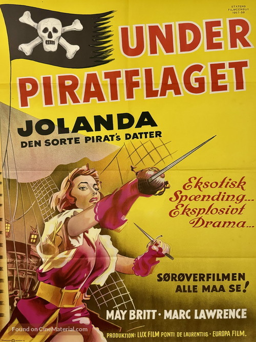 Jolanda la figlia del corsaro nero - Danish Movie Poster