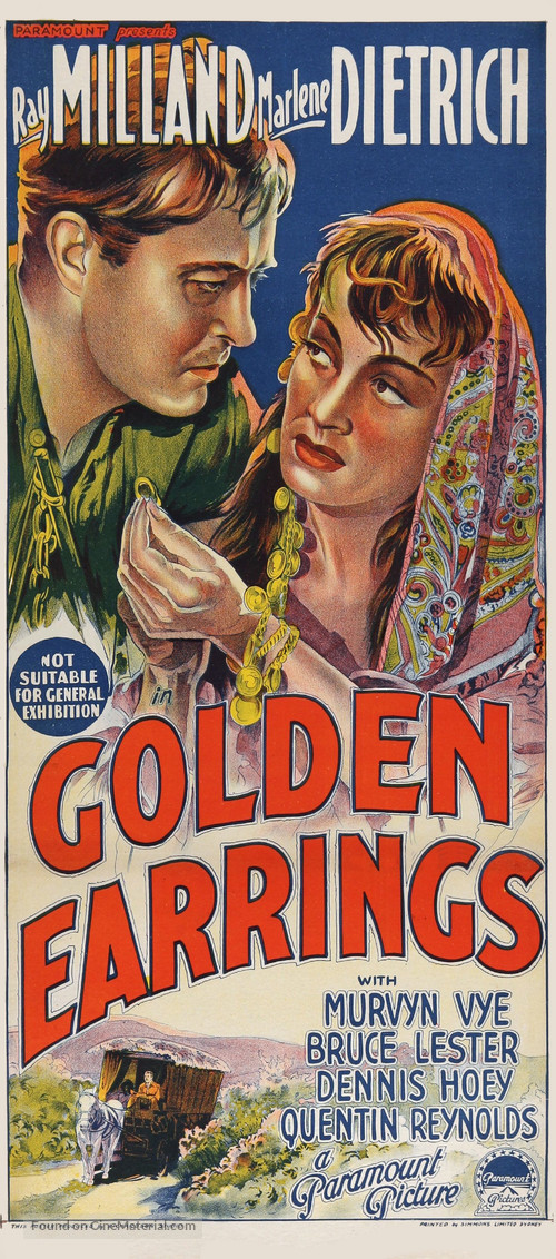 Golden Earrings - Australian Movie Poster