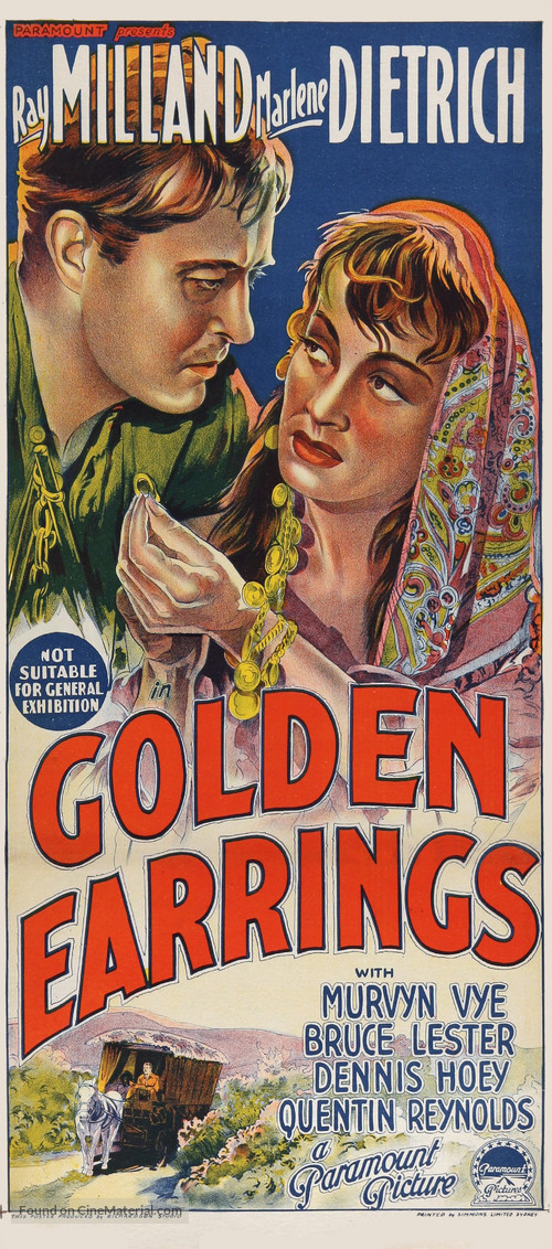 Golden Earrings - Australian Movie Poster