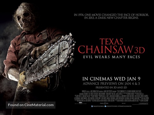 Texas Chainsaw Massacre 3D - British Movie Poster