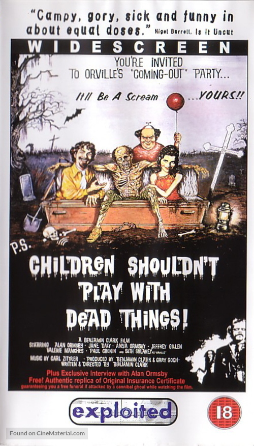 Children Shouldn&#039;t Play with Dead Things - British VHS movie cover