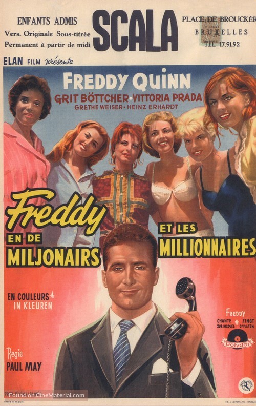 Freddy und der Million&auml;r - Belgian Movie Poster