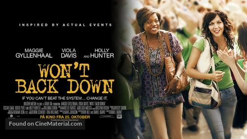 Won&#039;t Back Down - Norwegian Movie Poster