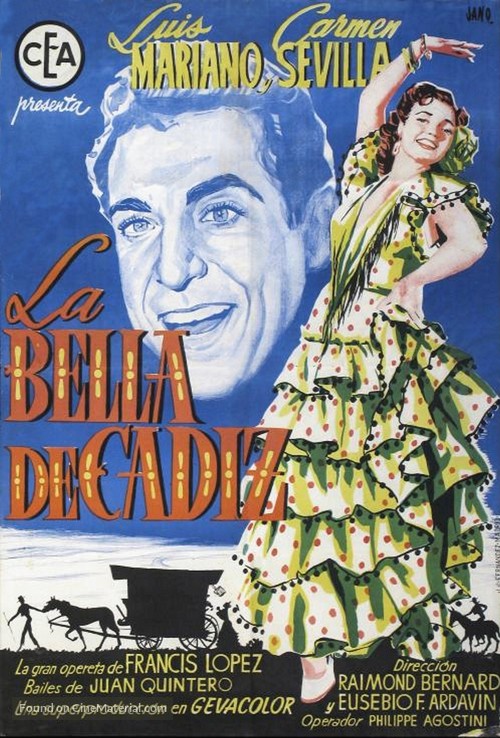 La belle de Cadix - Spanish Movie Poster