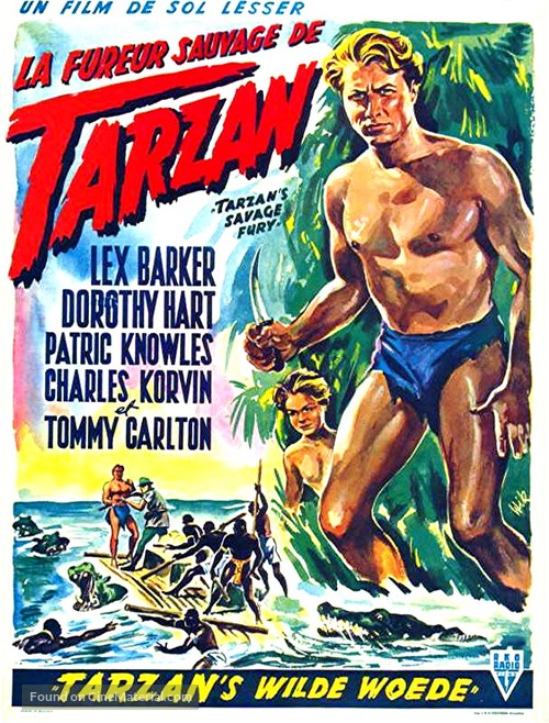 Tarzan&#039;s Savage Fury - Belgian Movie Poster