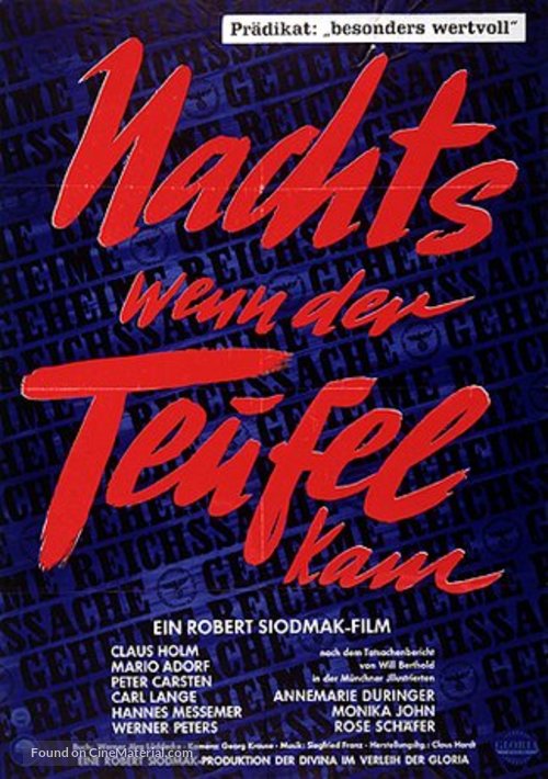 Nachts, wenn der Teufel kam - German Movie Poster