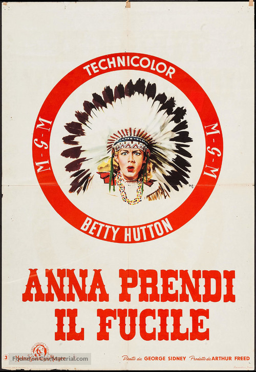 Annie Get Your Gun - Italian Movie Poster