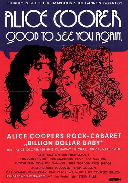 Good to See You Again, Alice Cooper - German Movie Poster