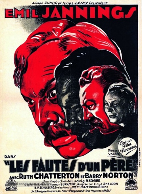 Sins of the Fathers - French Movie Poster