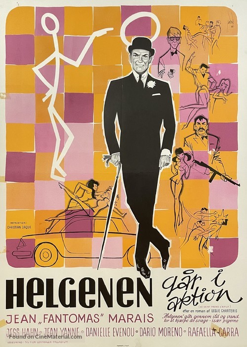 Le Saint prend l&#039;aff&ucirc;t - Danish Movie Poster