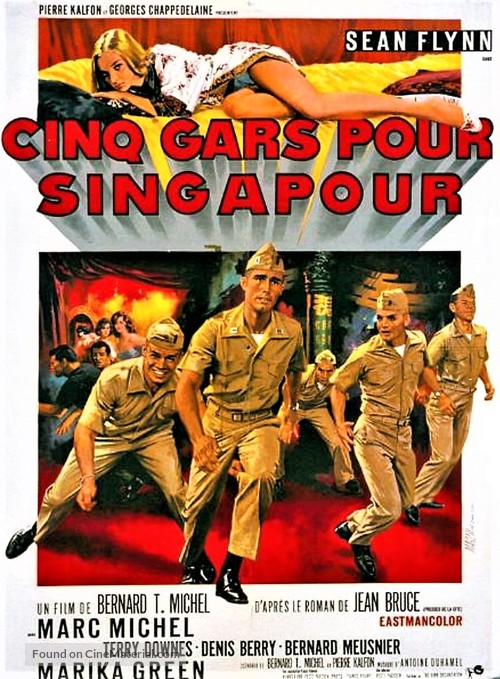 Cinq gars pour Singapour - French Movie Poster