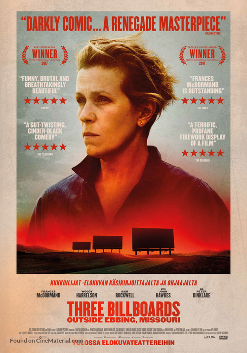 Three Billboards Outside Ebbing, Missouri - Finnish Movie Poster