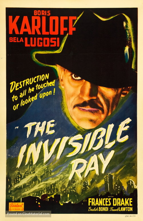 The Invisible Ray - Re-release movie poster