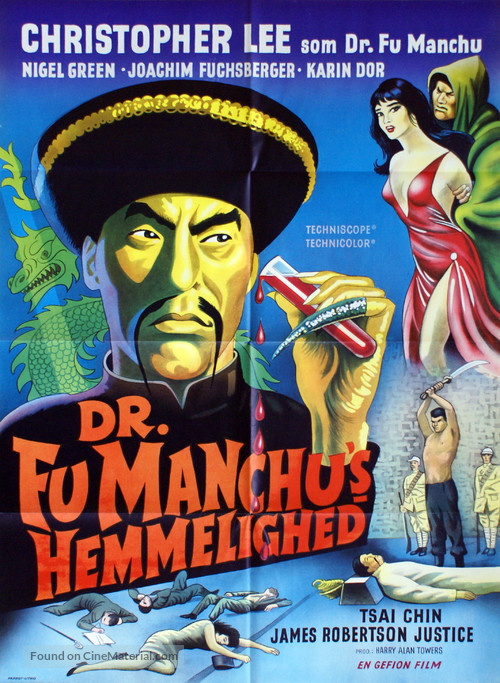 The Face of Fu Manchu - Danish Movie Poster