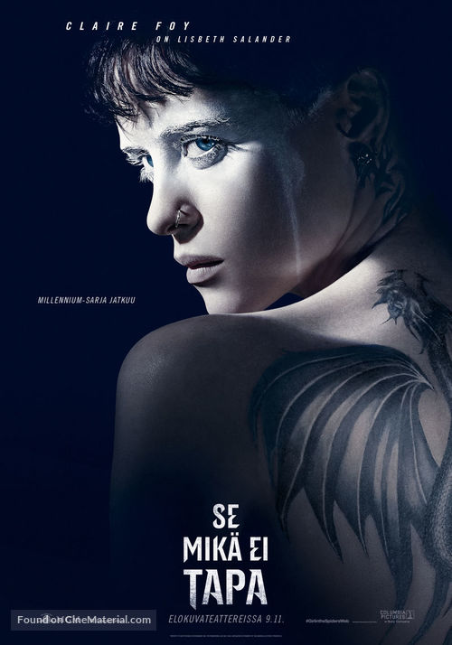 The Girl in the Spider&#039;s Web - Finnish Movie Poster