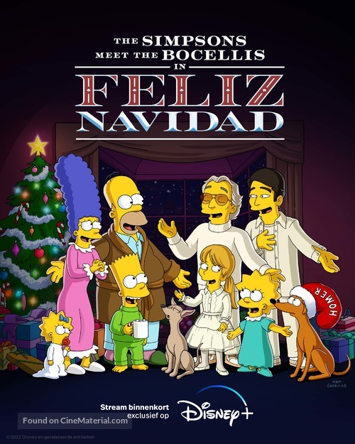 The Simpsons Meet the Bocellis in Feliz Navidad - Dutch Movie Poster