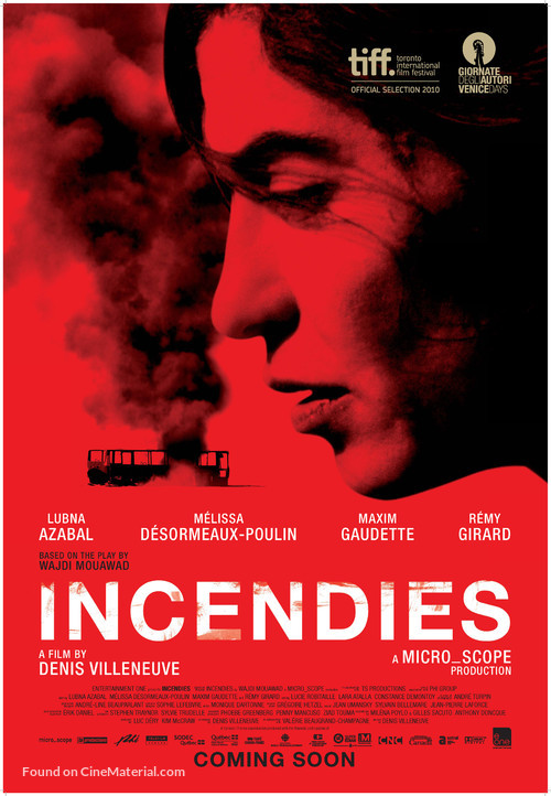 Incendies - Canadian Movie Poster