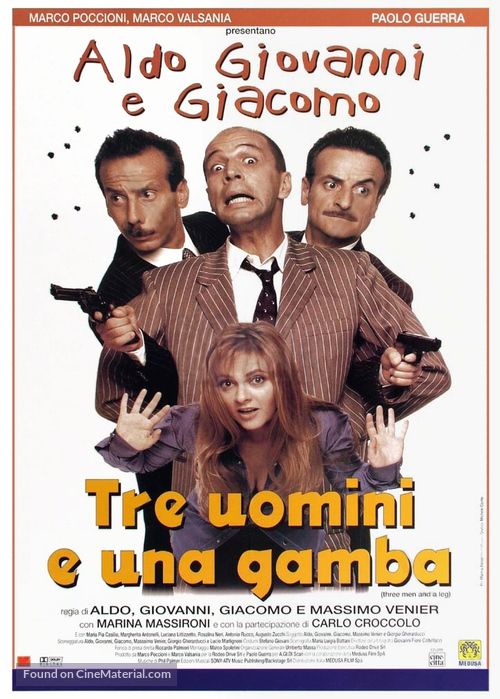 Tre uomini e una gamba - Italian Theatrical movie poster