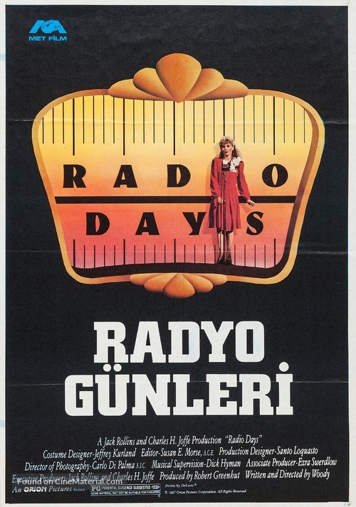 Radio Days - Turkish Movie Poster