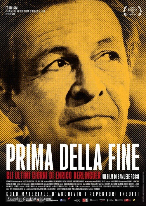 Prima della fine - Gli ultimi giorni di Enrico Berlinguer - Italian Movie Poster