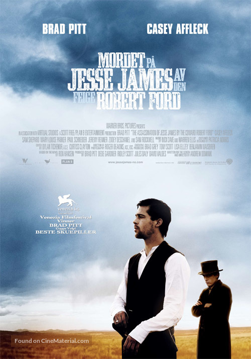 The Assassination of Jesse James by the Coward Robert Ford - Norwegian Movie Poster