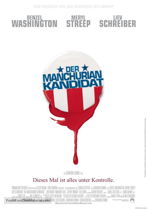 The Manchurian Candidate - German Movie Poster