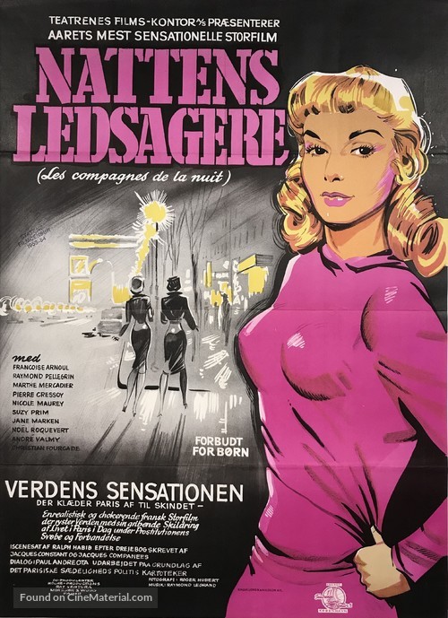 Les compagnes de la nuit - Danish Movie Poster