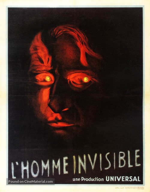 The Invisible Man - Belgian Advance movie poster