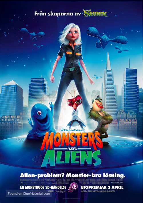 Monsters vs. Aliens - Swedish Movie Poster