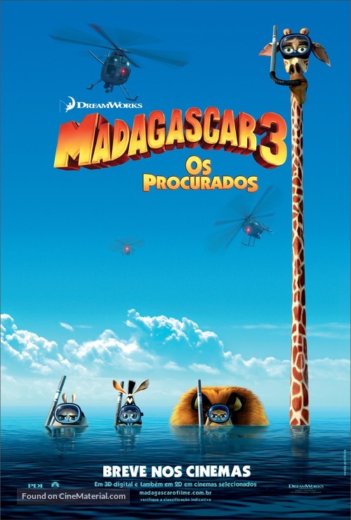 Madagascar 3: Europe&#039;s Most Wanted - Brazilian Movie Poster