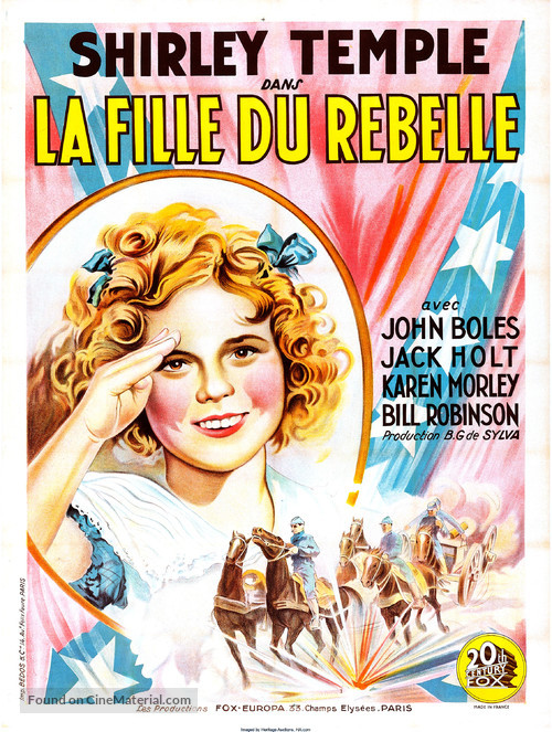 The Littlest Rebel - French Movie Poster