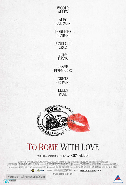 To Rome with Love - South African Movie Poster