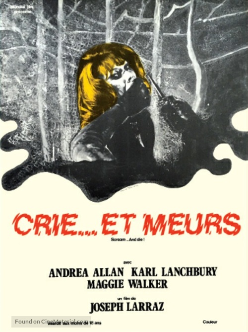 Scream... and Die! - French Movie Poster