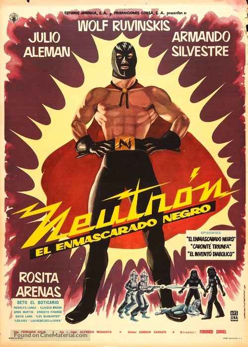 Neutr&oacute;n el enmascarado negro - Mexican Movie Poster