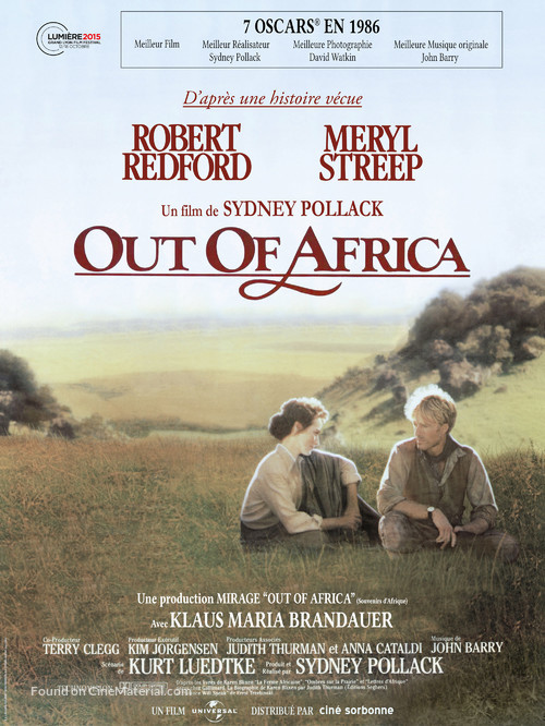 Out of Africa - French Re-release movie poster