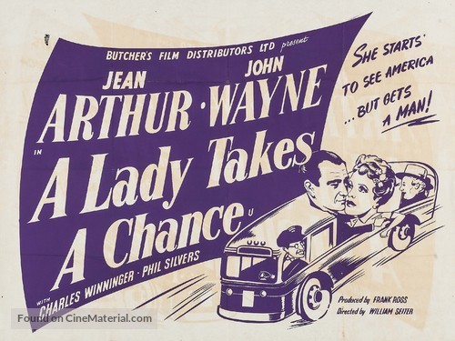 A Lady Takes a Chance - British Movie Poster