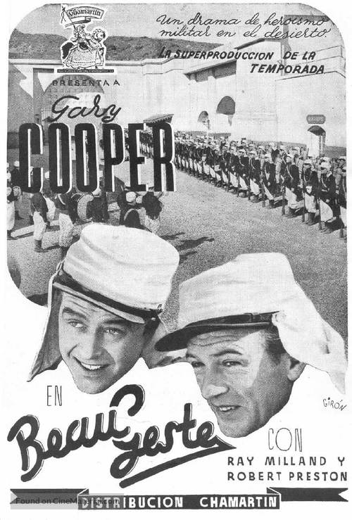 Beau Geste - Spanish Movie Poster