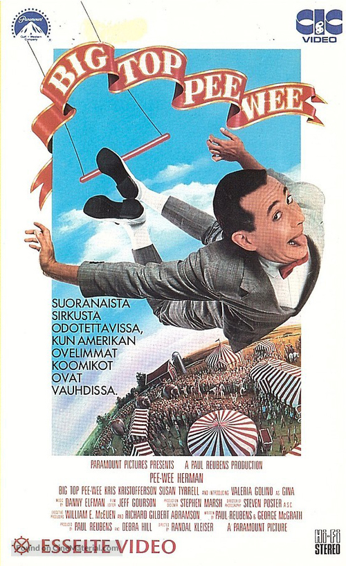 Big Top Pee-wee - Finnish VHS movie cover