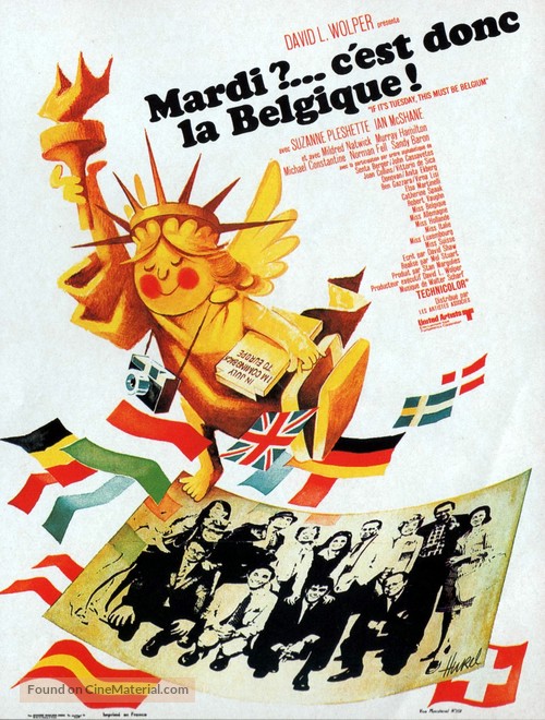 If It&#039;s Tuesday, This Must Be Belgium - French Movie Poster