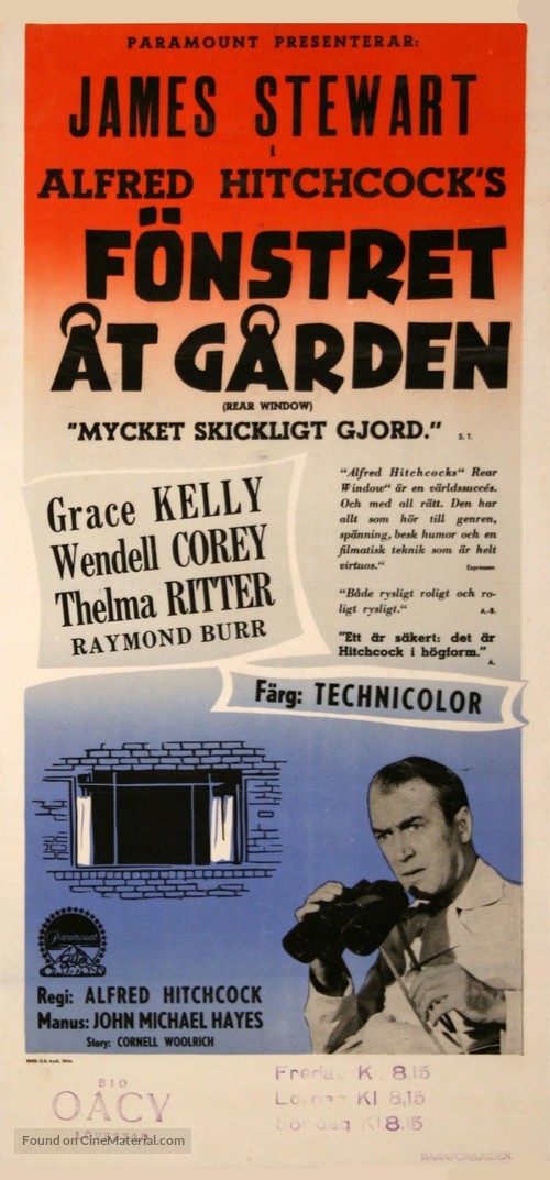 Rear Window - Swedish Movie Poster