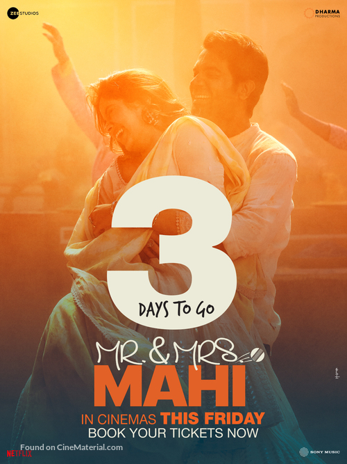 Mr. &amp; Mrs. Mahi - Indian Movie Poster