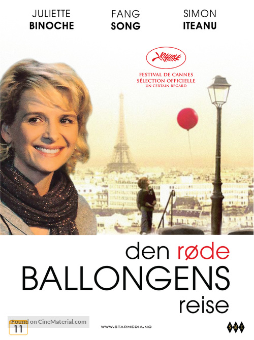 Le voyage du ballon rouge - Norwegian Movie Poster