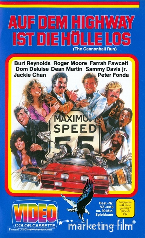 The Cannonball Run - German VHS movie cover