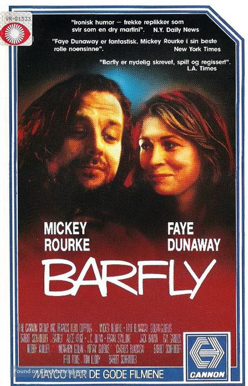 Barfly - Dutch VHS movie cover