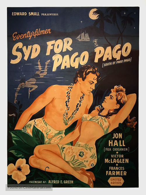 South of Pago Pago - Danish Movie Poster